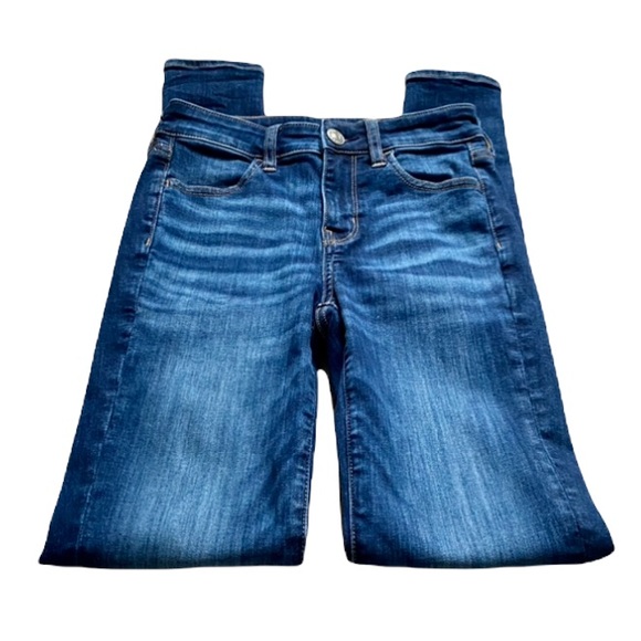 American Eagle Outfitters High Rise Jeggings - Dark Blue Wash - size 0 long - Picture 3 of 10